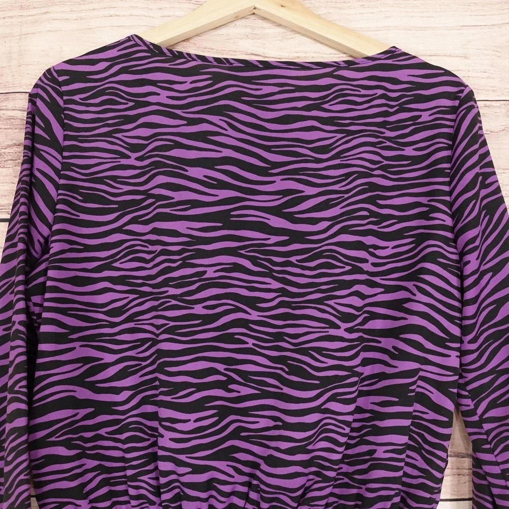 Michael‎ Kors Shirt Womens Small Zebra Print Long Sleeve Pullover Top
